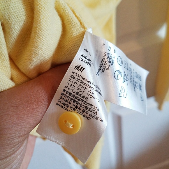 H&M yellow cardigan open button up sweater sz 6 - Picture 2 of 8